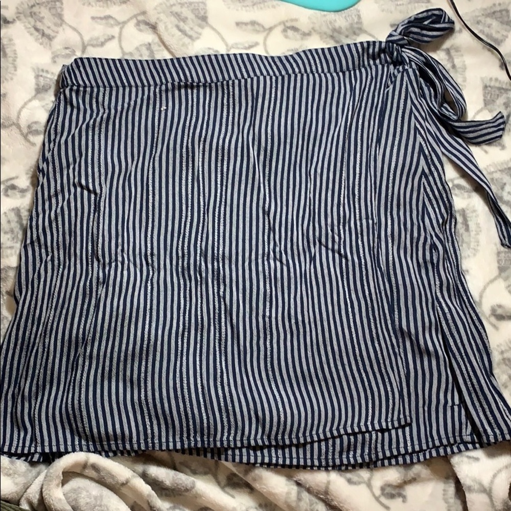 Striped Wrap Around Skirt